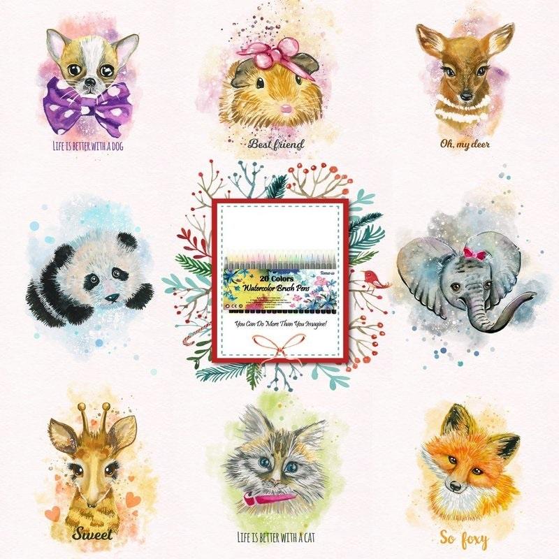 20/24/48Pcs Watercolor Brush Pens Art Markers, Art Supplies Brush Marker Pens Colored Pens Script Paintbrush for Calligraphy