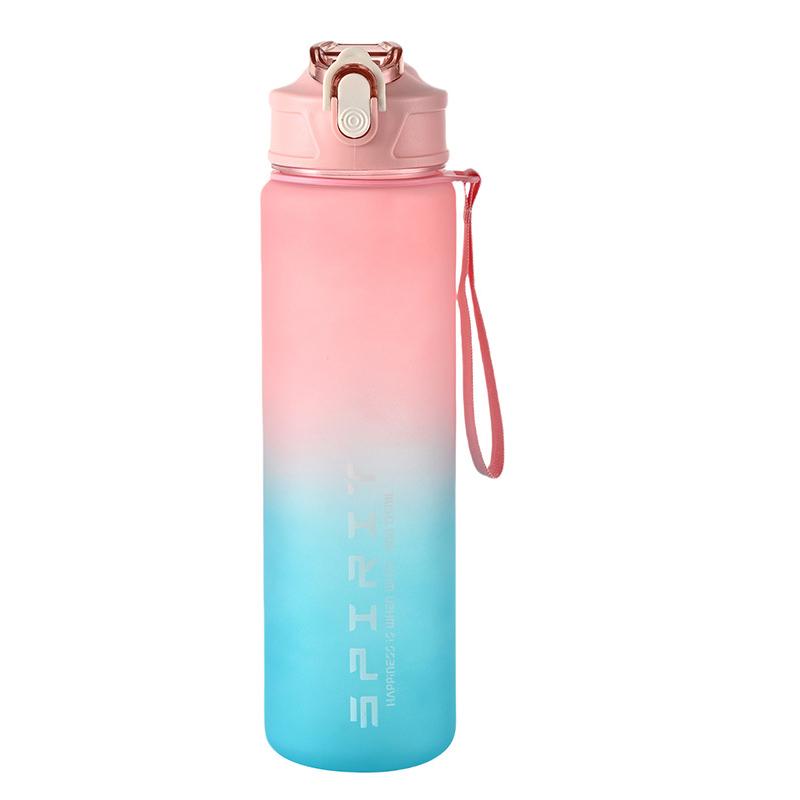 800 мл/28 унций большой емкости спортивная бутылка для воды герметичная цветная пластиковая кружка питьевая для путешествий на открытом воздухе портативная кувшины для фитнеса в спортзале