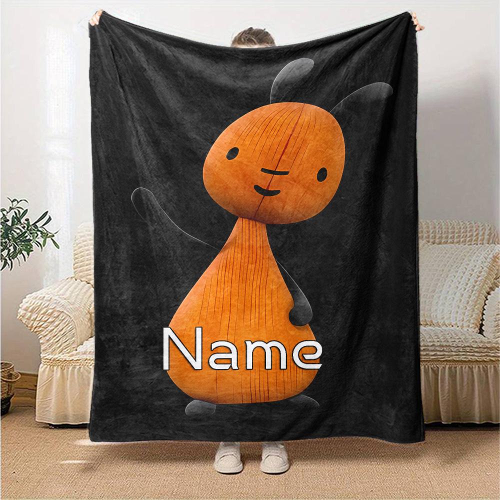 Bing Bunny Flannel Blanket With Customizable Name Soft And Comfortable Shawl Blanket For All Seasons Suitable For Home Travel Camping Office