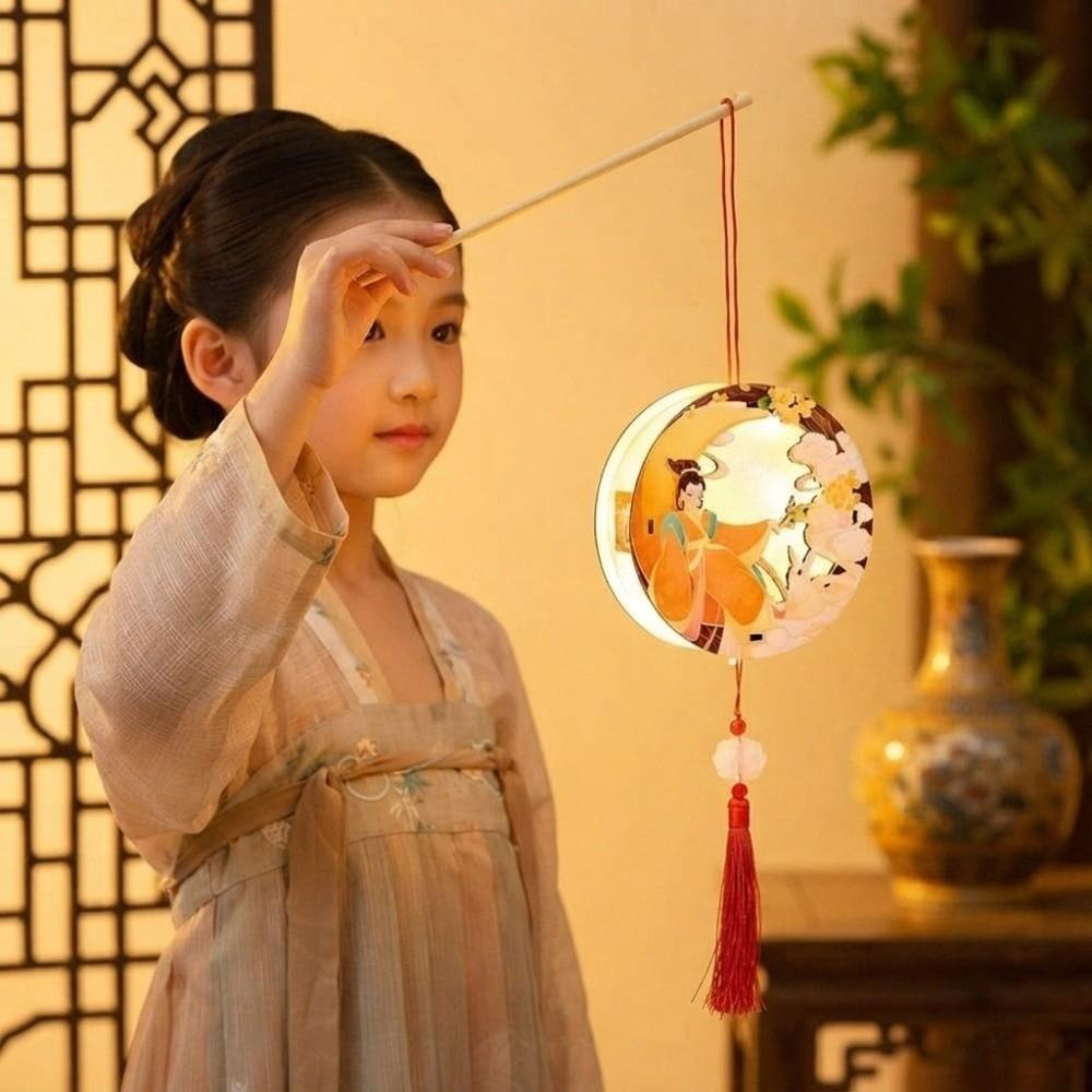 Shadow Box Style Paper Cut Shadow Lamp Translucent Mid-Autumn Wood Light  Creative DIY Activity