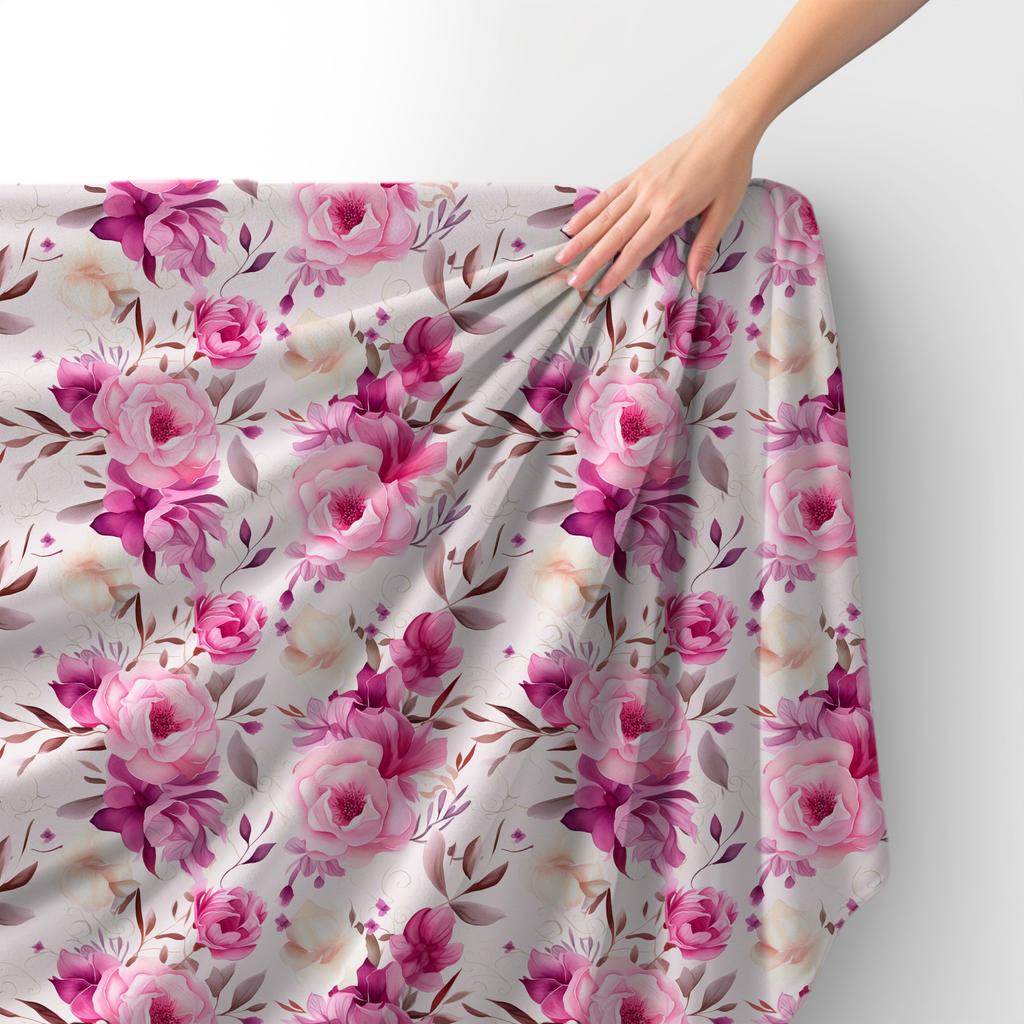 Royal Samt Stoff Polyester Zum Nähen - Motiv Blumen - Rdx2019