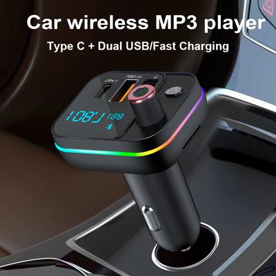 Автомобильный FM-передатчик, модулятор, беспроводной Bluetooth 5.0, USB 3.1A, Type-C, быстрое зарядное устройство, автомобильный радиоприемник, MP3-плеер, музыкальный комплект Hands Free для автомобиля