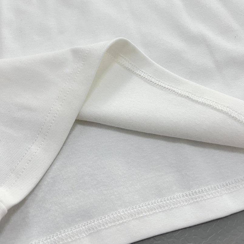 Women's White Round Neck Puppy Print T-Shirt - Short Sleeve, Loose, Versatile, Slimming Top for Spring/Summer