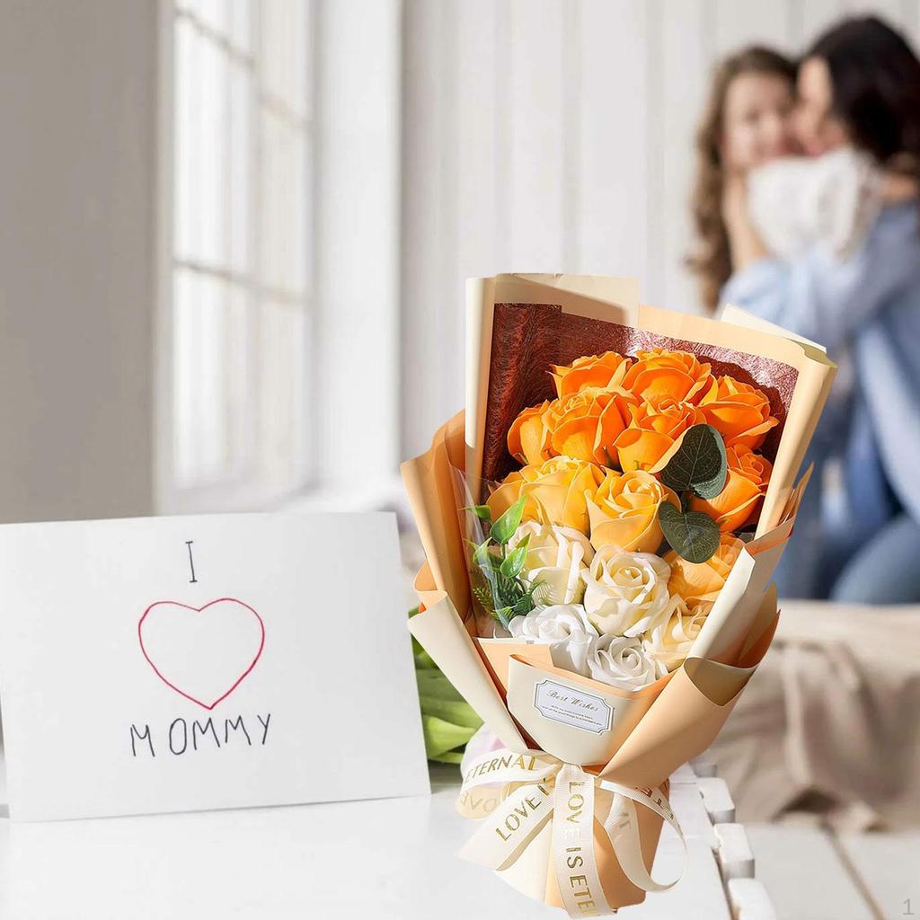 Искусственная цветочная композиция из мыла, лепестки роз, букет для дома и офиса