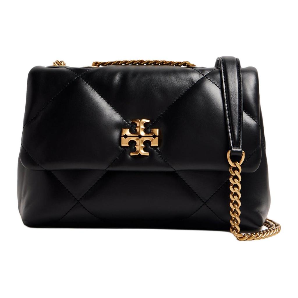 Tory Burch Kira Diamond Стеганая Сумка-кроссбоди на клапане с магнитной застежкой Кожаная Маленькая Женская сумка Черный 154706-001