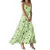 Женские летние повседневные модные платья с принтом, платья без рукавов с V-образным вырезом