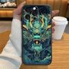 Дизайн с драконом в стиле аниме для Apple iPhone 17 16 16E 15 14 13 12 11 Pro Max Plus Черный Мягкий Силиконовый Чехол для Телефона