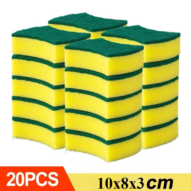 10/30/50PCS Kitchen Dishwashing Sponge Soft Absorbent Clean Rub Pot Rust Scouring Pad Kits Household Cleaning Brush Sponge Wipes