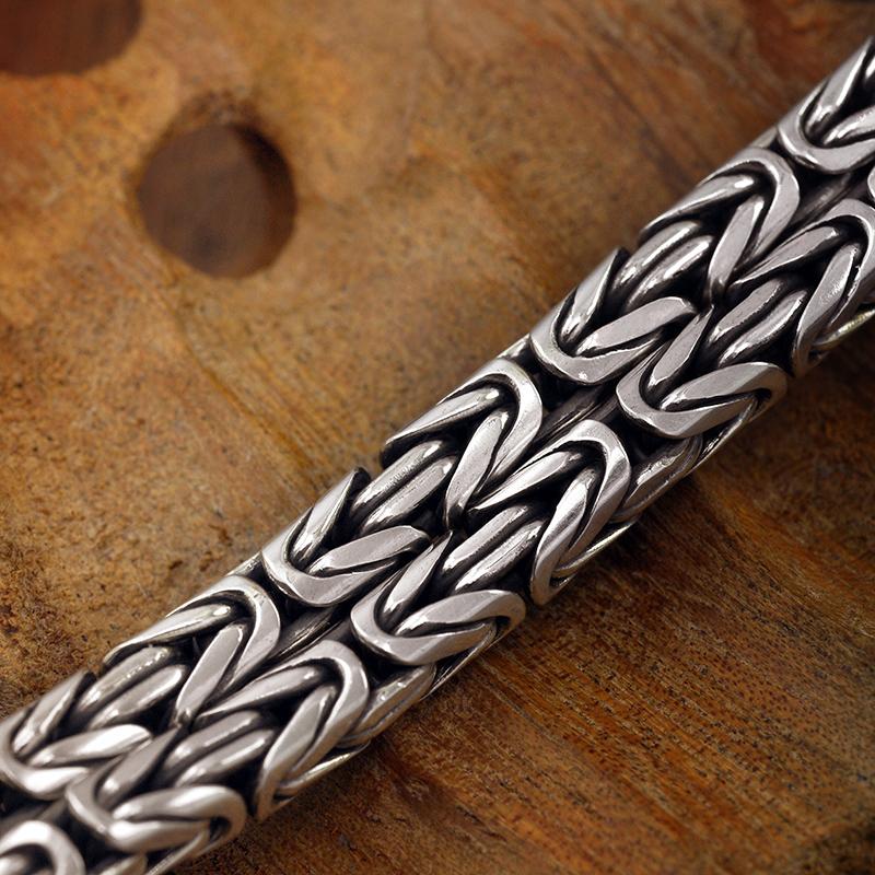 Heavy Necklace Solid 925 Sterling Silver Byzantine Dragon Clasp Chain Handmade Jewelry Gift Punk Vintage Necklace for Men