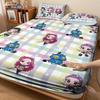3pcs K-Pop Demon Hunters Print Coreless Bed Sheet Set Multiple Sizes Soft Bed Cover Bedroom Bedding Decoration Machine Washable