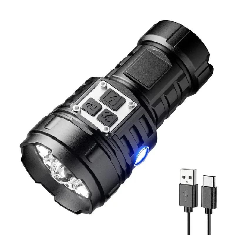 Новый многофункциональный мини-фонарик с индикатором заряда и магнитным креплением, фонарь, перезаряжаемый, портативный, с ярким светом