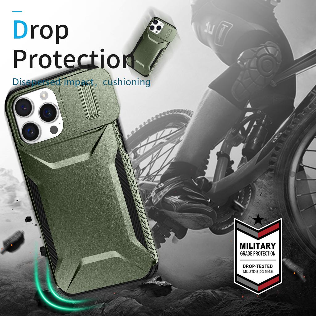 For iPhone 16 Pro Case Camshield TPU+PC Anti-Skid Drop-Proof Phone Cover