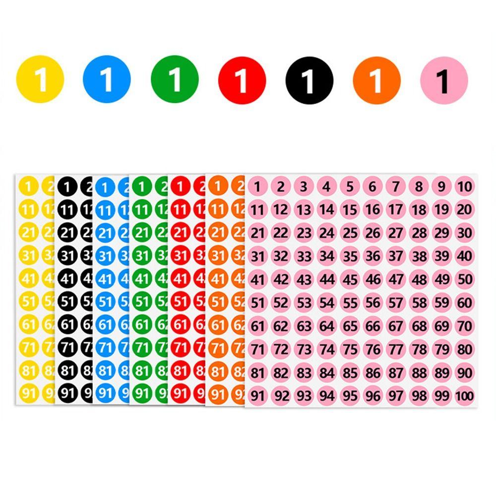 100 листов самоклеящихся наклеек с последовательными номерами 10 мм этикетки размера одежды цвет губной помады