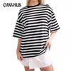 Women's Summer Casual Stripe Printed Round Neck T-Shirt