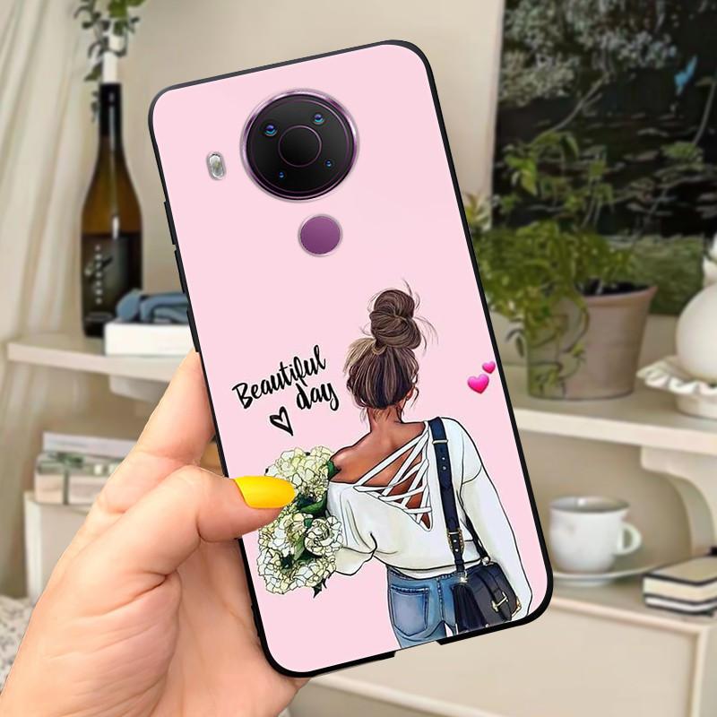 For Nokia 5.4 Case Soft Black Silicone Phone Back Cover For Nokia 5.4 Case Nokia5.4 TA-1333 TA-1340 TA-1337 TA-1328 TA-1325 Cat