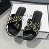 Fashion 2025 New Summer Style Comfortable Rivets Anti-Sli Fashionable Wear-resistant Casual Sexy Open-toe Fish Mouth Women's Slippers