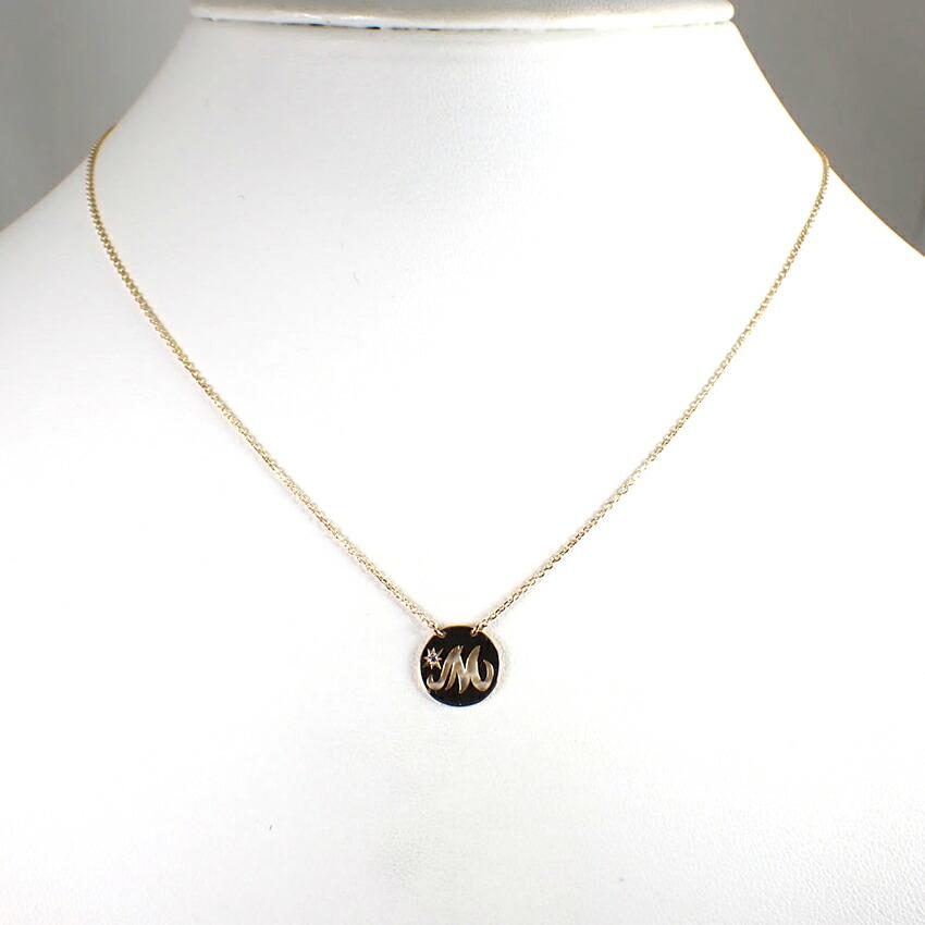 Pre-owned Star Jewelry K18 Diamond Initial M Necklace/Pendant/j66-7