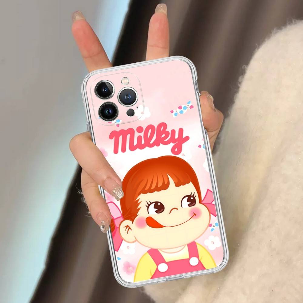 Мультяшная Милая M-milky P-pekochan Прозрачный Чехол Для Телефона Для IPhone 16 15 14 13 12 11 Pro Max Plus Мягкий Чехол