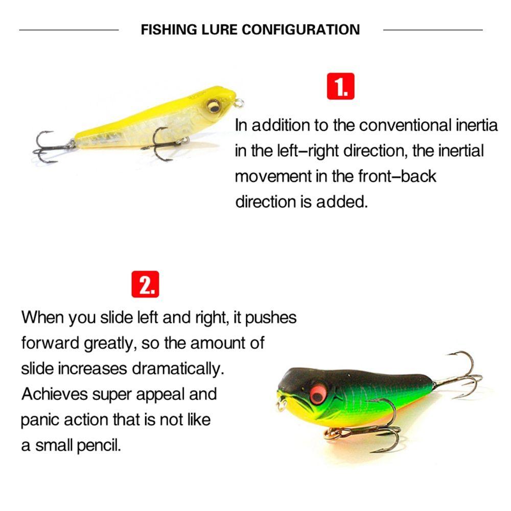 Outdoor Tackle Useful Minnow Lures Pencil Baits with Steel Ball Fish Hooks Winter Fishing