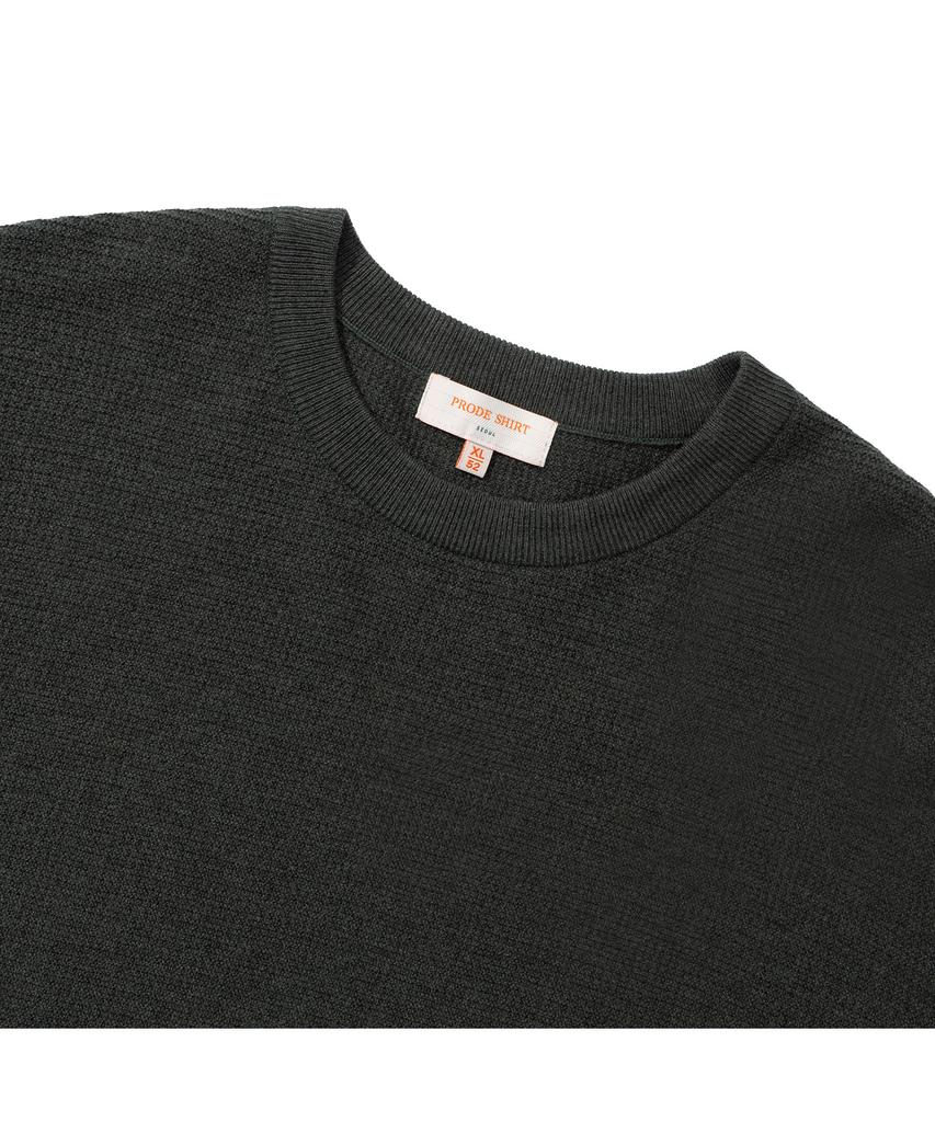 PRODESHIRT Органический трикотаж с воротником-стойкой и фактурой пике (Темно-оливковый)