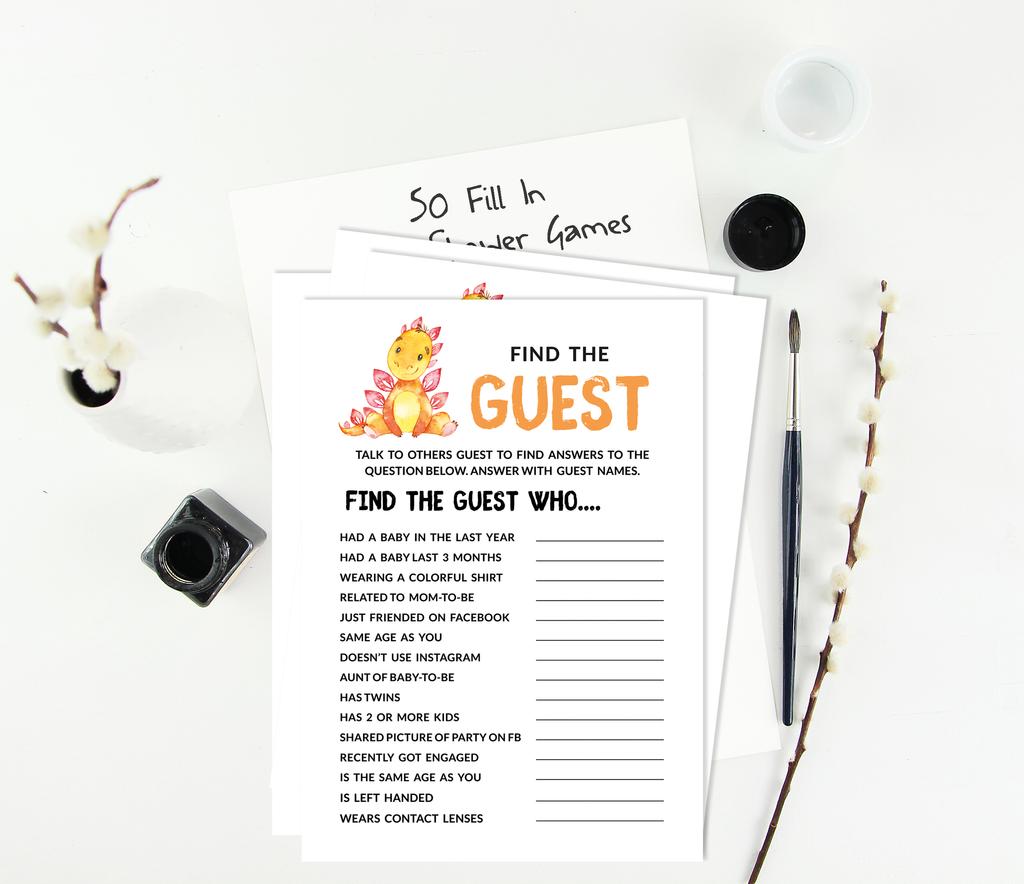 Inkdotpot Игровой набор для детского душа из 50 игр BabyA AlphabetA ABCA Игра Динозавр Джунгли Животные Вечеринка