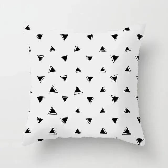 Black And White Striped Creative Double-Sided Printed Pillow Cover Short Plush Suitable Living Rooms Sofas Throw Cushion Cover