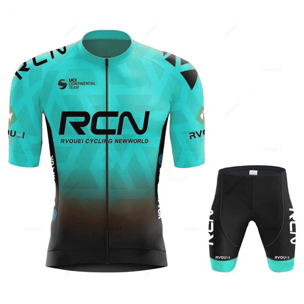 2025 RCN Team Cycling Jersey Set Summer Breathable Road Bicycle Suit Riding Uniform Bike MTB Clothing New Sports Cycling Kits