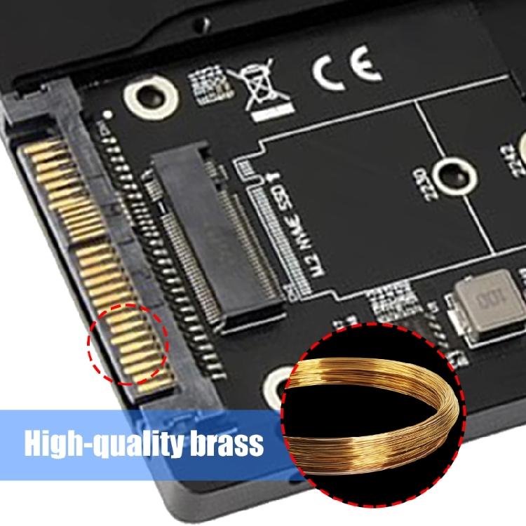 Конвертер U.2 SFF-8639 в M.2 PCIe для твердотельных накопителей, поддерживающий накопители 2230 2242 2260 2280 в алюминиевом корпусе