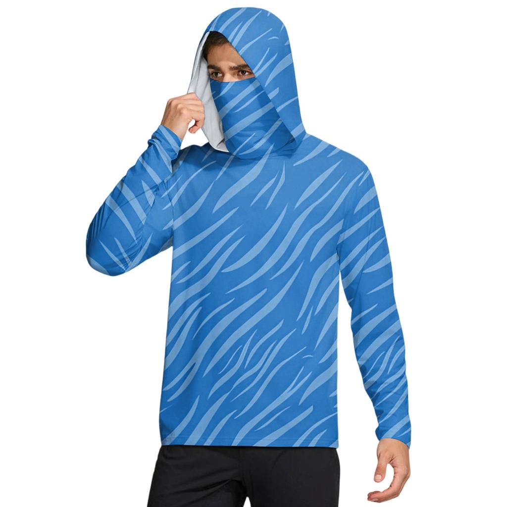 Мужская рубашка с маской Легкая с длинным рукавом Капюшон Для пеших прогулок Рыбалки Для выступлений