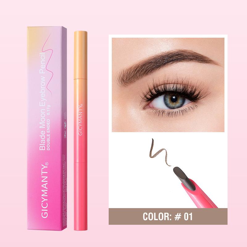 Dual End Eyebrow Pencil with Brush Waterproof Natural Long Lasting Eyebrow Makeup Pen