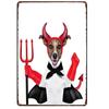 Mfoever Christmas Dog Decor Metal Tinplate Poster New Year Festival Decor xcm Cute Dog Poster