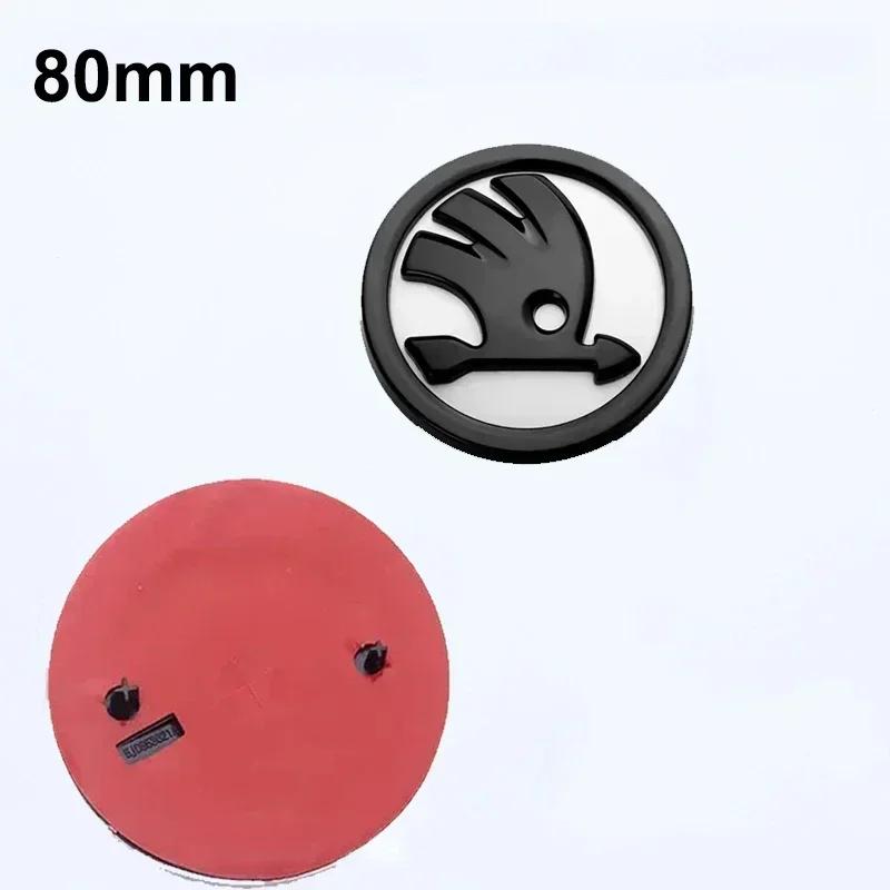 8/9cm ABS Car Front Rear Emblem Sticker for SKODA Rapid Octavia Fabia Laura Superb Kodiaq Karoq Auto Replaced Badge Accessories VE6