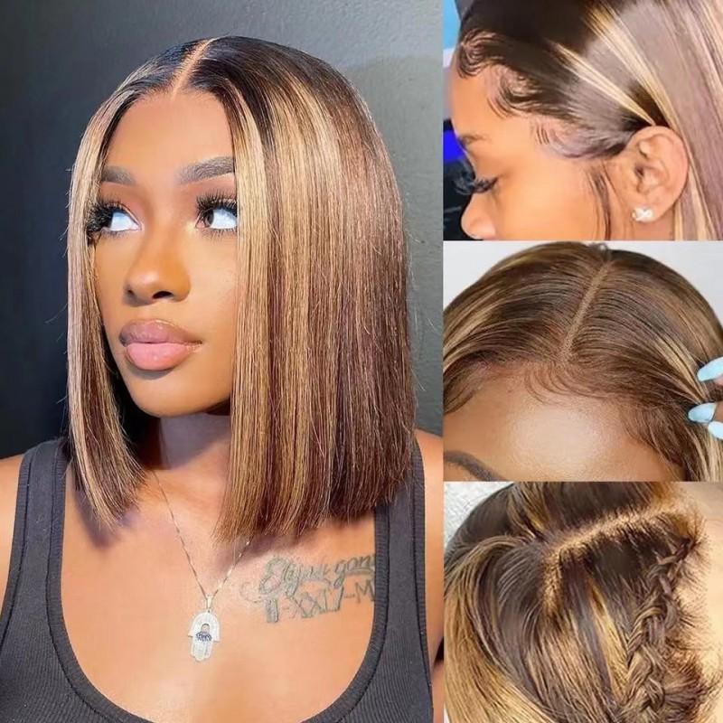 13x4 Lace Front Bob Wig Short Straight Hair Women