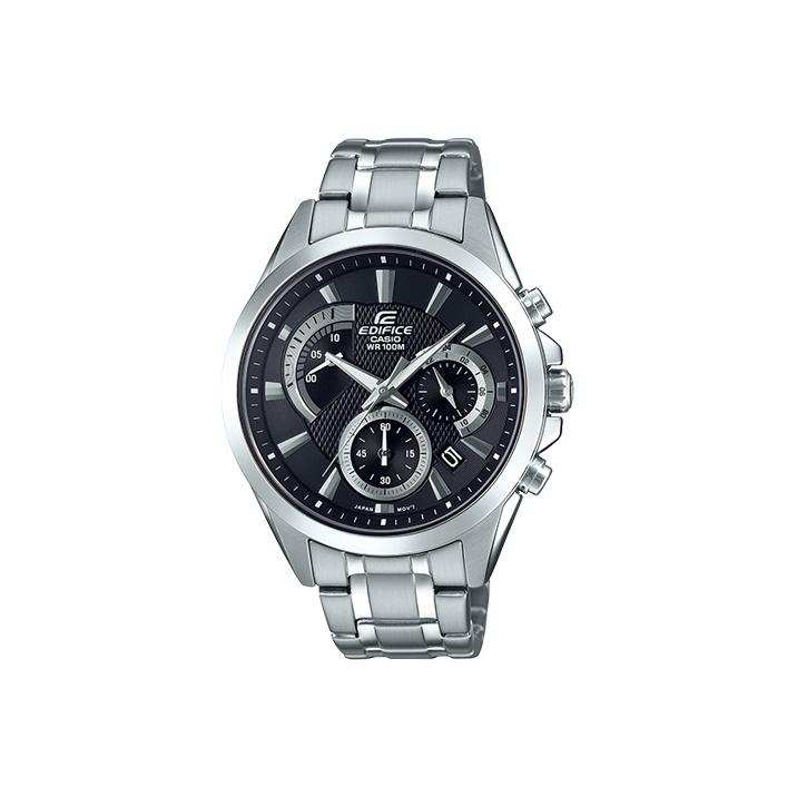 Casio Edifice Водонепроницаемые 100M Минималистичные Кварцевый механизм Стальной ремешок Часы Мужские Черные EFV-580D-1A