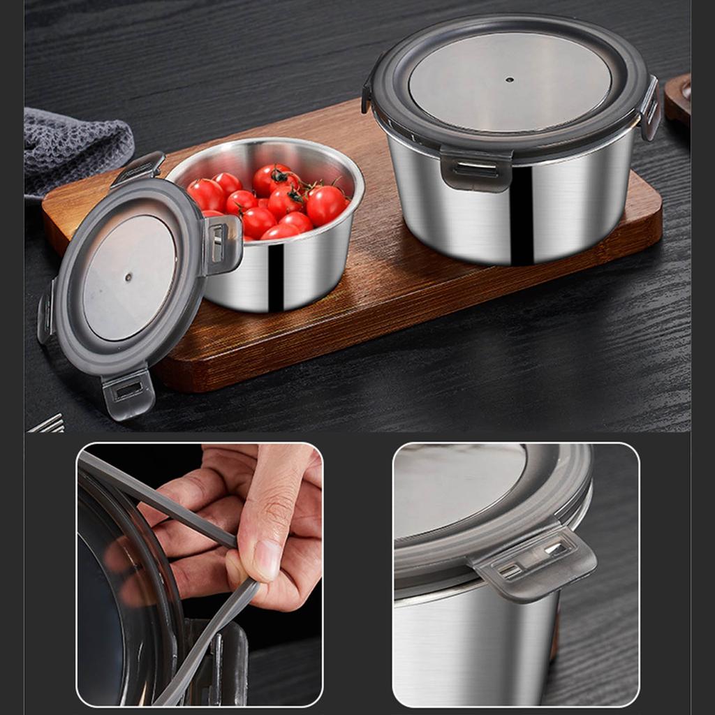 5 шт. ланч-боксов из нержавеющей стали с герметичной крышкой, контейнер для хранения продуктов для обедов, закусок и остатков еды на кухне