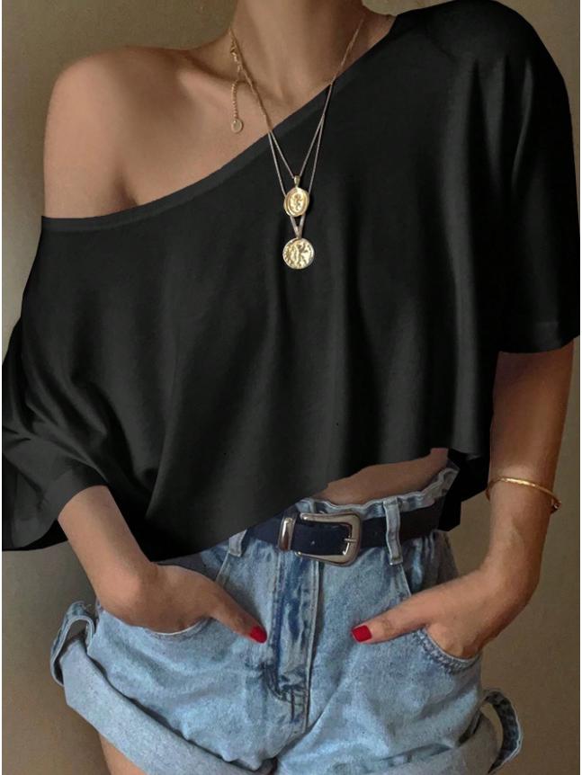 Женский повседневный укороченный топ-футболка без бретелек в европейском и американском стиле