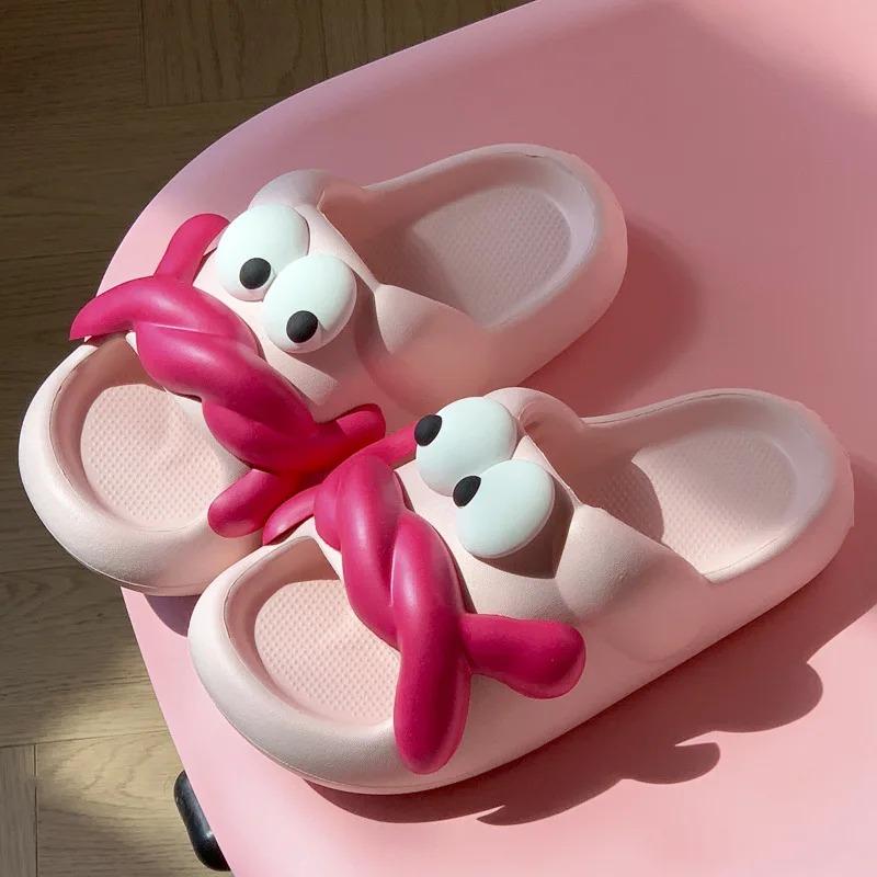 Fashion Platform Slippers Women Home Flats Cute Cartoon Designer Shoes House Summer Funny Casual Slippers New Fashion Footwear Open Toe