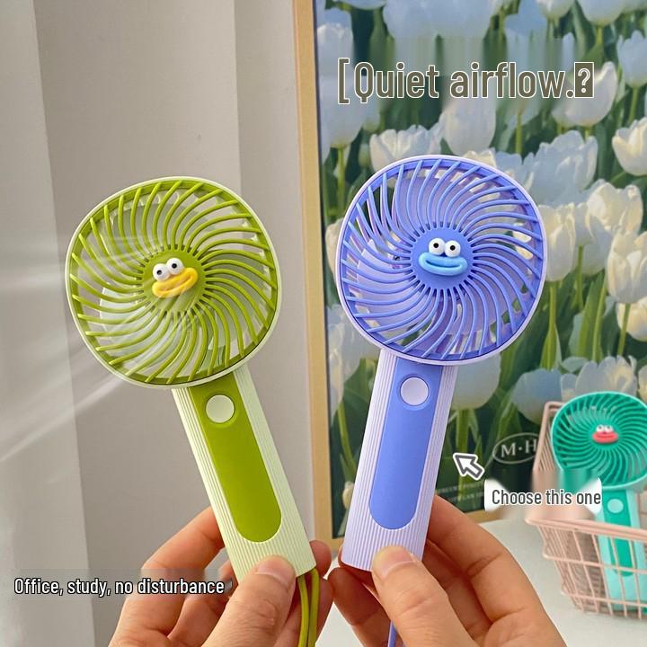 Rechargeable Cartoon Mini Handheld Fan - Silent USB Desk Fan, Ideal for Dorms or Gifts