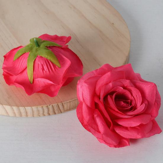 5 Pcs Artificial Rose Flower Heads Realistic Fake Silk Rose Head for Home DIY Flower Wall Wedding Party Birthday Baby Shower Decor