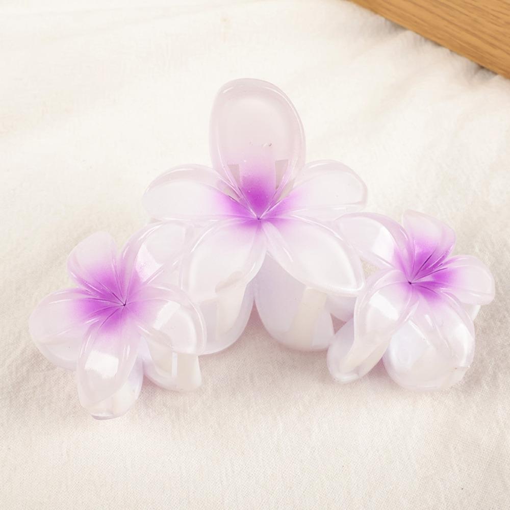 Gradient Design Hair Clip Claws Plumeria Shark Hair Claw Colorful Gradient Flower Clips Girls Gift