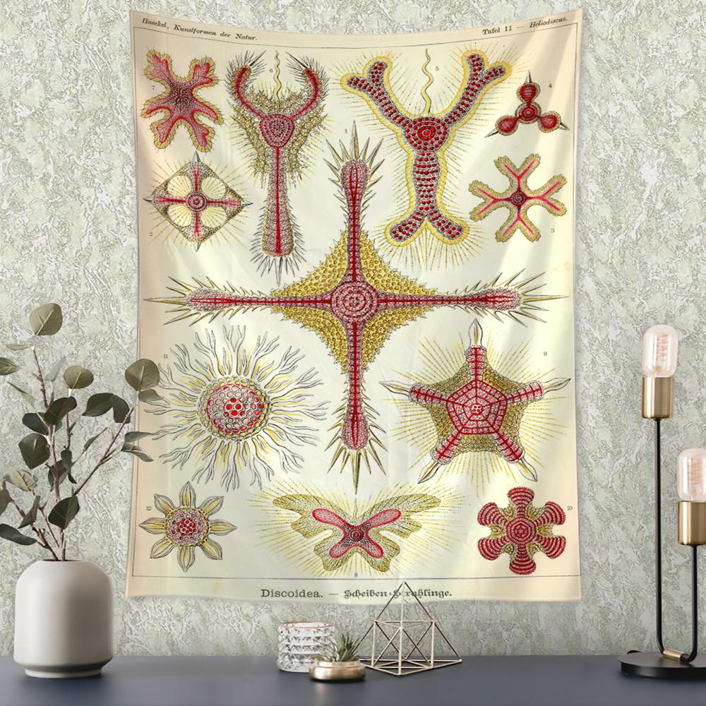 Карта идентификации подводных насекомых, настенный гобелен в богемном стиле, психоделическое колдовство, искусство, загадочный домашний декор