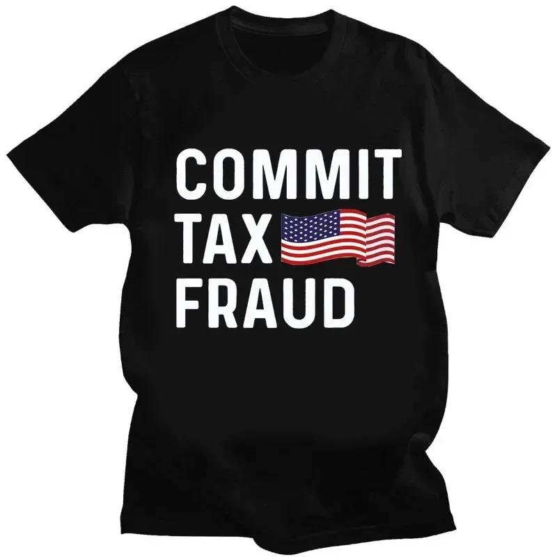 Cotton Clothing Commit Tax Fraud Summer Short Sleeve Tops Harajuku Kawaii Clothing Kawaii Anime Shirt Ropa Hombre Camisetas