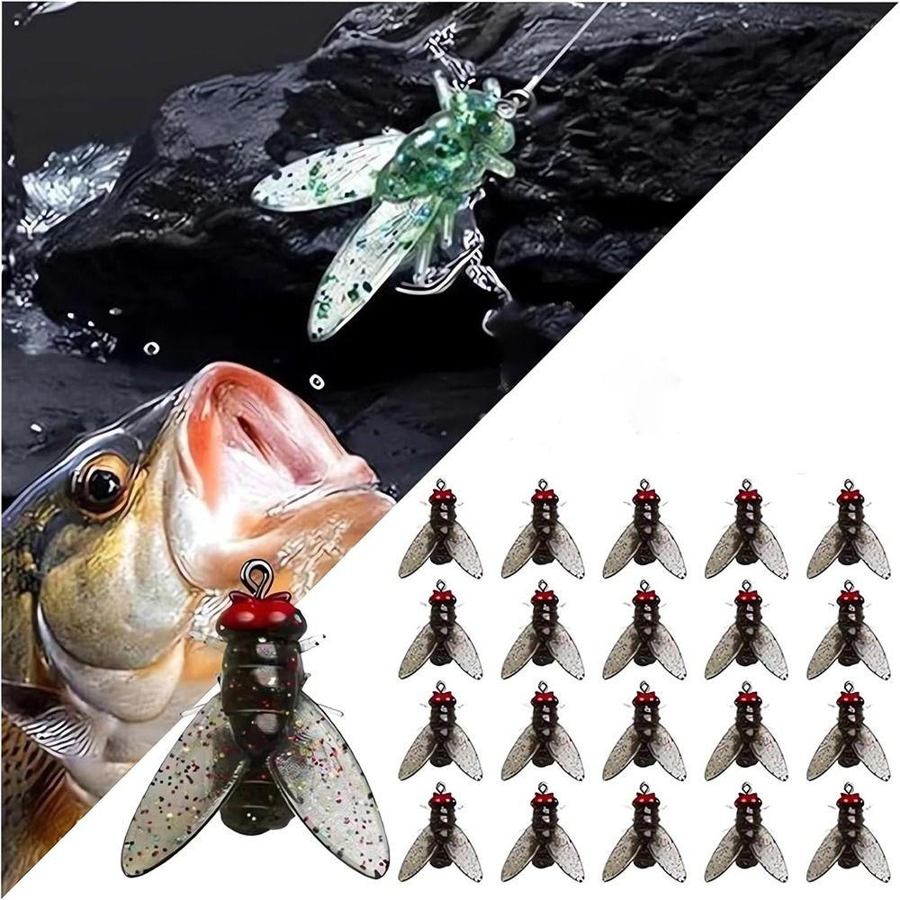 20PCS Durable Bionic Fly Fishing Bait Simulated Flies Trout Jigs Swimbaits Fishing Gear