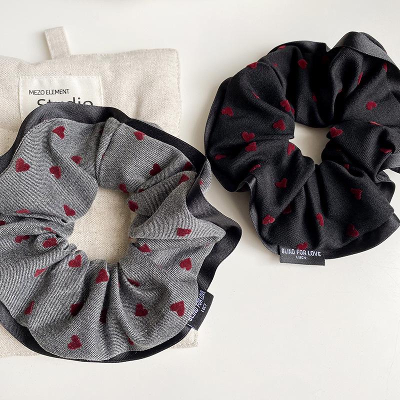 2024 Love Wave Ретро-веревка для волос: Повязка на толстую кишку Dot, элегантная резиновая повязка на голову и цветочные аксессуары для женщин