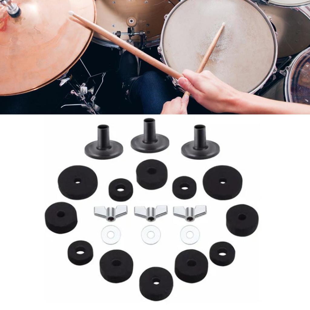 21 шт. комплект фетровых накладок для барабанов, войлочные подставки для тарелок, нескользящие сменные аксессуары, полный комплект