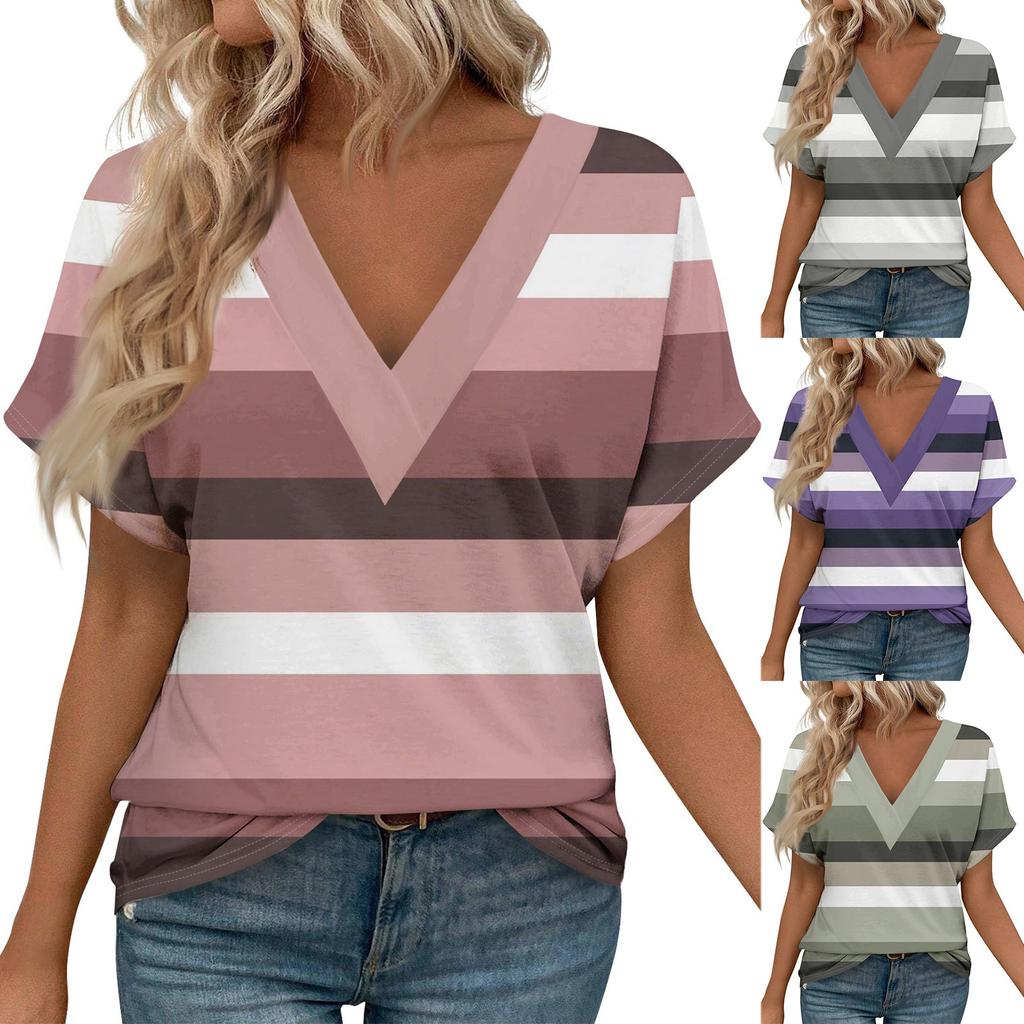 T Shirts Short Sleeve V Neck Tees Womens Fashion Tops Trendy Lightweight Soft Casual Summer Outfits
