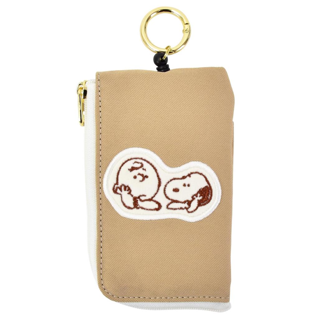 Ключница Снупи Чехол для проездного билета Чехол для ключей с катушкой Аппликация Смарт-ключ Ключ от машины Ключ от велосипеда Ключница с катушкой Кольцо для ключей 2 отделения для карт Чехол для аксессуаров