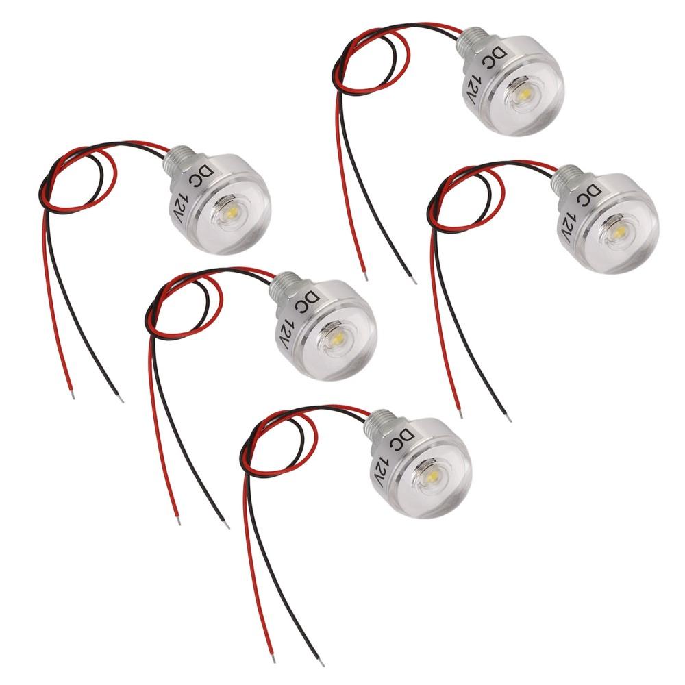 5 Pack 1W LED Deck Lamp DC 12V Mini Embedded Spotlight Low Voltage Landscape Well Lights  Walkway