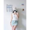 Ribbed Button V-Neck Camisole,New Arrival Women Slim Fit Cotton Basic Sleeveless Layering Tank Top