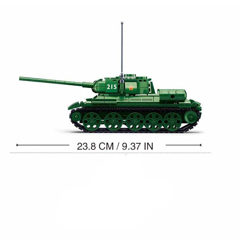 Военная серия Второй мировой войны Советский средний танк Т34/85 Солдат Оружие Аксессуары DIY Модель Строительные блоки Кирпичи Игрушки Подарки